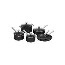 <div style="height:180px;">     <h3 class="ptitle"><strong>Toughened Nonstick PRO 10-Piece Set</strong></h3> </br>     <p class="pdesc">The 10-piece Nonstick cookware set features our best selling pots and pans, and includes the essentials for those starting out or outfitting a new home.</p> </br>     <p class="points">POINTS: 900</p> </div>