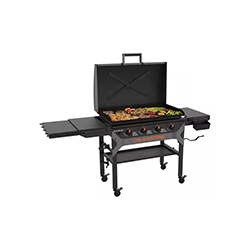 <div style="height:180px;">     <h3 class="ptitle"><strong>Blackstone Iron Forged 36" Griddle with Hood</strong></h3> </br>     <p class="pdesc">Designed with new Omnivore Griddle Plate Technology that evenly distributes heat and keeps food protected even in high winds</p> </br>     <p class="points">POINTS: 750</p> </div>